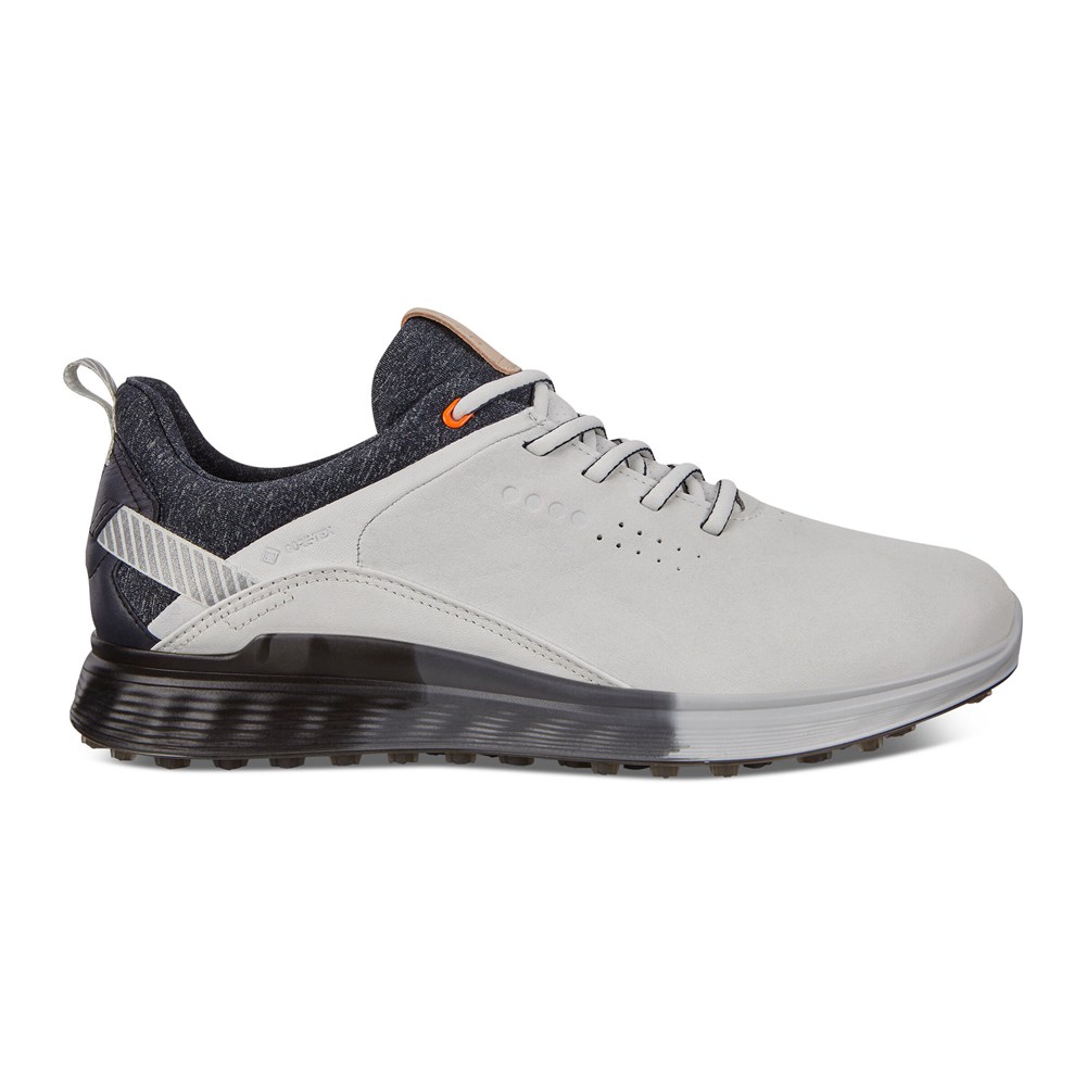 Zapatos De Golf Hombre - ECCO S-Three Spikeless - Blancos/Negros - LZF391254